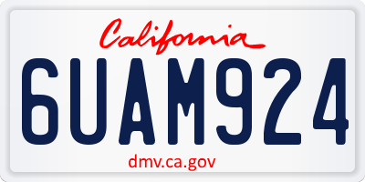 CA license plate 6UAM924