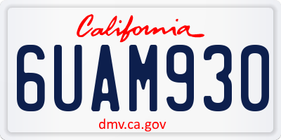 CA license plate 6UAM930