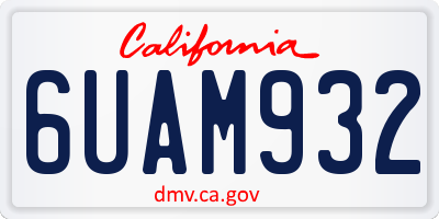 CA license plate 6UAM932