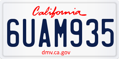 CA license plate 6UAM935