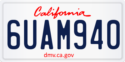 CA license plate 6UAM940