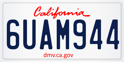 CA license plate 6UAM944