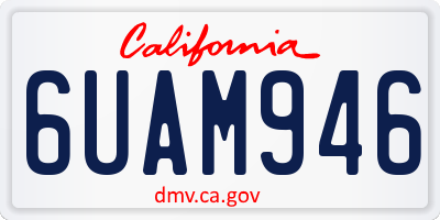 CA license plate 6UAM946