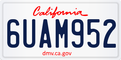 CA license plate 6UAM952