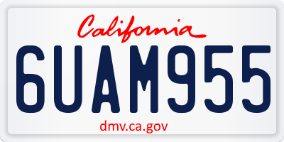 CA license plate 6UAM955