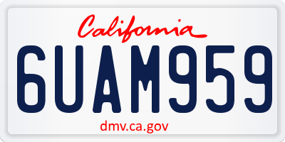 CA license plate 6UAM959