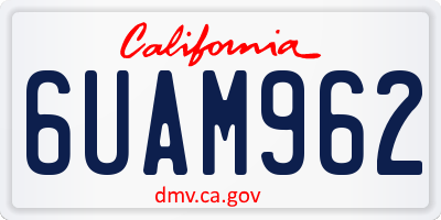 CA license plate 6UAM962