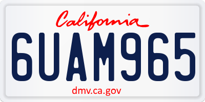 CA license plate 6UAM965