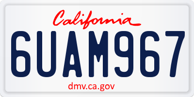 CA license plate 6UAM967