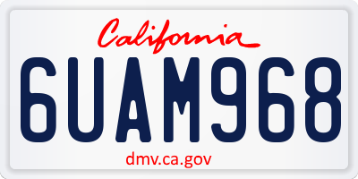CA license plate 6UAM968