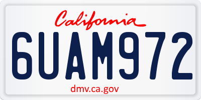 CA license plate 6UAM972