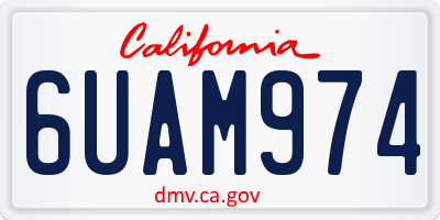 CA license plate 6UAM974