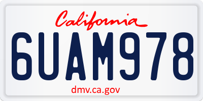 CA license plate 6UAM978