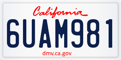 CA license plate 6UAM981