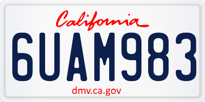 CA license plate 6UAM983