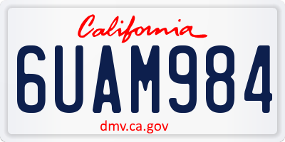 CA license plate 6UAM984