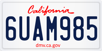 CA license plate 6UAM985