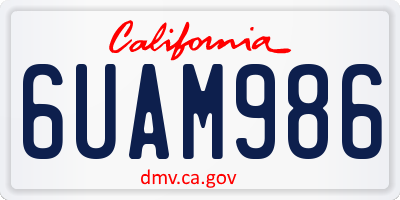 CA license plate 6UAM986