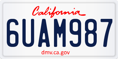 CA license plate 6UAM987