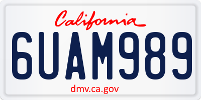 CA license plate 6UAM989