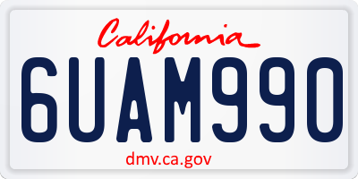 CA license plate 6UAM990