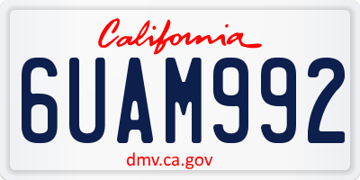 CA license plate 6UAM992