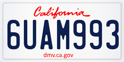 CA license plate 6UAM993