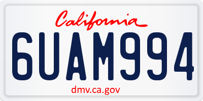 CA license plate 6UAM994