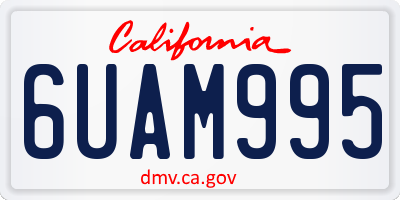 CA license plate 6UAM995