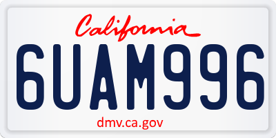 CA license plate 6UAM996