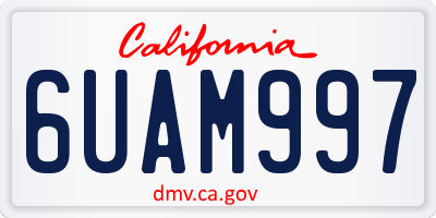 CA license plate 6UAM997