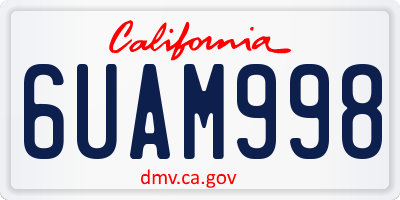 CA license plate 6UAM998