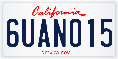CA license plate 6UAN015