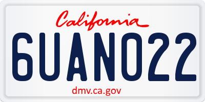 CA license plate 6UAN022