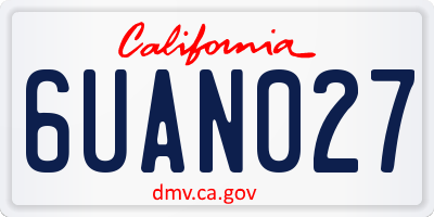 CA license plate 6UAN027