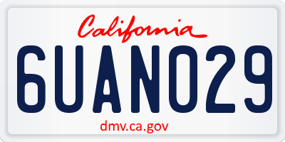 CA license plate 6UAN029