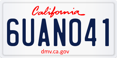 CA license plate 6UAN041