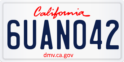 CA license plate 6UAN042