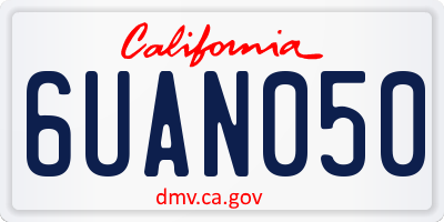 CA license plate 6UAN050