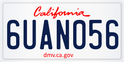 CA license plate 6UAN056