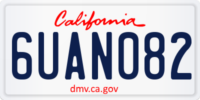 CA license plate 6UAN082