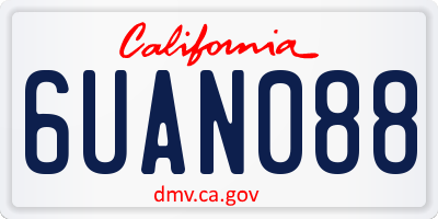 CA license plate 6UAN088
