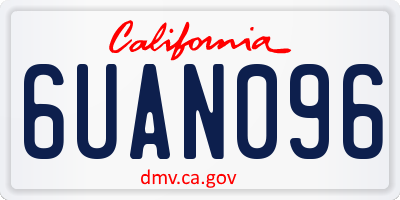 CA license plate 6UAN096