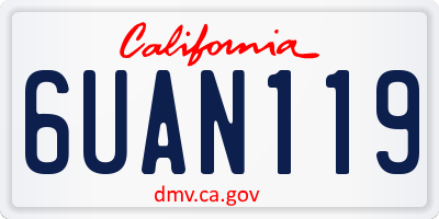 CA license plate 6UAN119