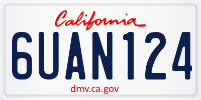 CA license plate 6UAN124