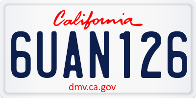 CA license plate 6UAN126