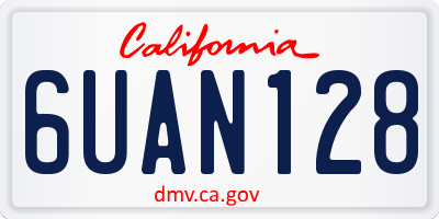 CA license plate 6UAN128