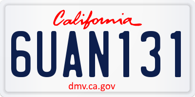 CA license plate 6UAN131