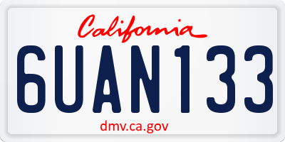 CA license plate 6UAN133