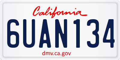 CA license plate 6UAN134